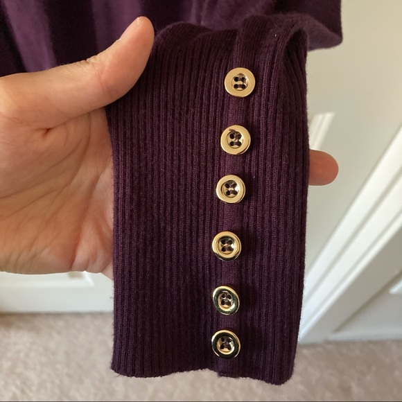 Plum Sweater with Gold Button Detail - Picture 3 of 3